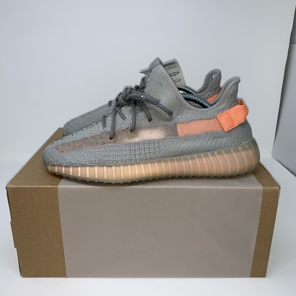grey and peach yeezys